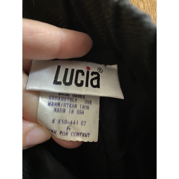 Vintage Lucia Wool Blend Black Ribbed Maxi Pencil Skirt Sz 6 Elastic Back - Picture 9 of 12